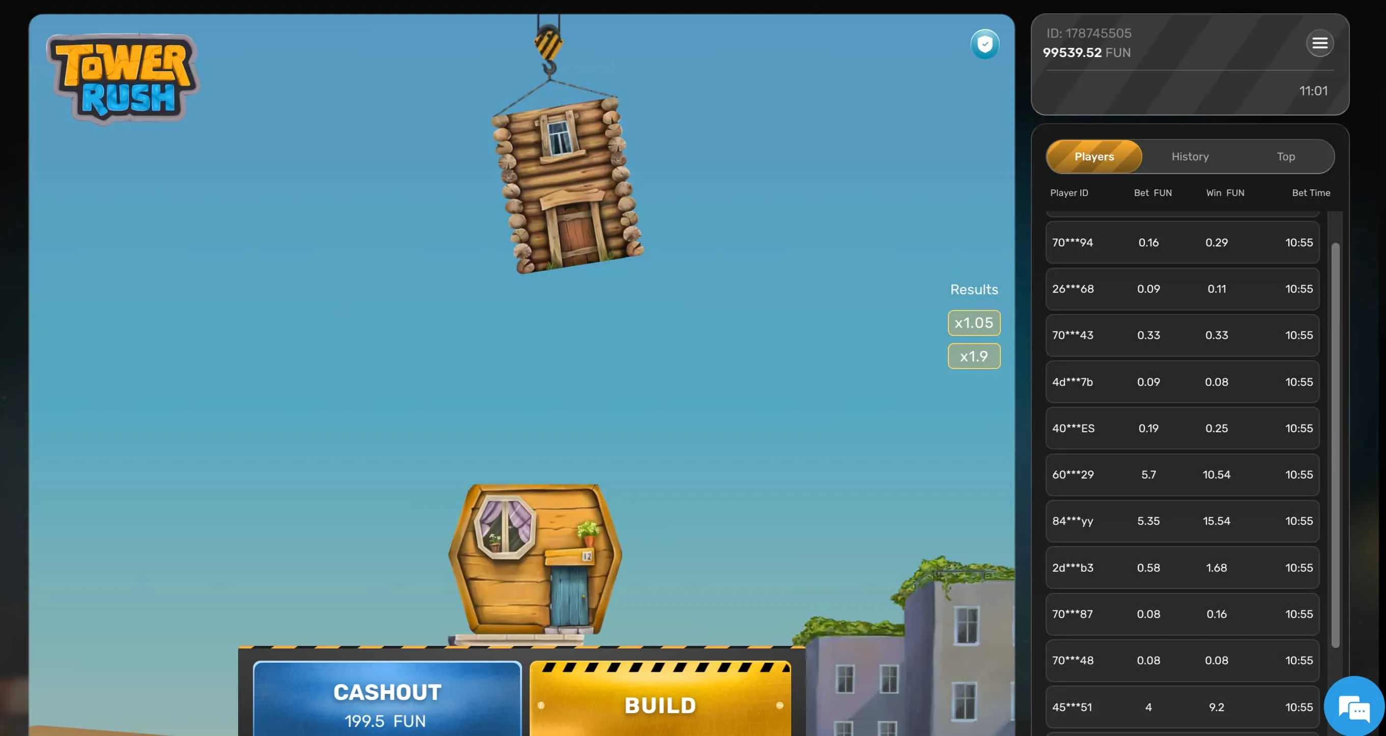 Tower Rush Testmodus nutzen